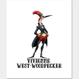 Woodpecker Vivienne West-Woodpecker Funny Animal Fashion Designer Anthropomorphic Gift For Bird Lover Posters and Art